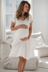 Sukienka ciążowa i do karmienia Lovely Dress Midi mleczna biel krótki rękaw