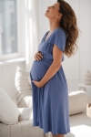 Sukienka ciążowa i do karmienia Lovely Dress Midi fiołkowy błękit krótki rękaw