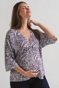 Bluzka ciążowa i do karmienia Bahama Mama w tropikalny print