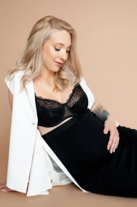 Biustonosz do karmienia piersią Glamour Semi Padded Black