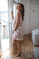 Elegancka sukienka ciążowa i do karmienia Mama MiA! kremowa w kwiaty