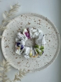 Gumka do włosów scrunchie biała w print