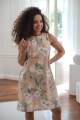 Elegancka sukienka ciążowa i do karmienia Mama MiA! beżowa w kwiaty