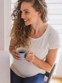 Bluzka ciążowa i do karmienia Milk Shirt krótki rękaw kremowo-biała