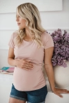 II gatunek - Bluzka ciążowa i do karmienia Milk Shirt krótki rękaw mellow rose