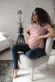 Bluzka do karmienia Milk Shirt krótki rękaw w biało-czerwone paski
