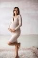 Sukienka bodycon z prążkowanej dzianiny - ciążowa i do karmienia