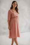 II gatunek - Sukienka ciążowa i do karmienia Lovely Dress Midi rękaw 3/4 herbal rose