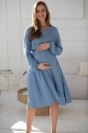 Sukienka ciążowa i do karmienia Lovely Dress Midi rękaw długi błękitna