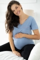 Bluzka ciążowa i do karmienia M-Shirt V-neck błękitna
