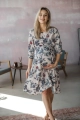 Sukienka ciążowa i do karmienia Lovely Dress Midi rękaw 3/4 paisley na beżu