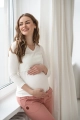 Bluzka ciążowa i do karmienia Milk Shirt biała rękaw 7/8