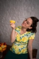 Bluzka ciążowa i do karmienia Milk Shirt krótki rękaw w cytryny