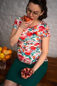 Bluzka ciążowa i do karmienia Milk Shirt krótki rękaw w granaty