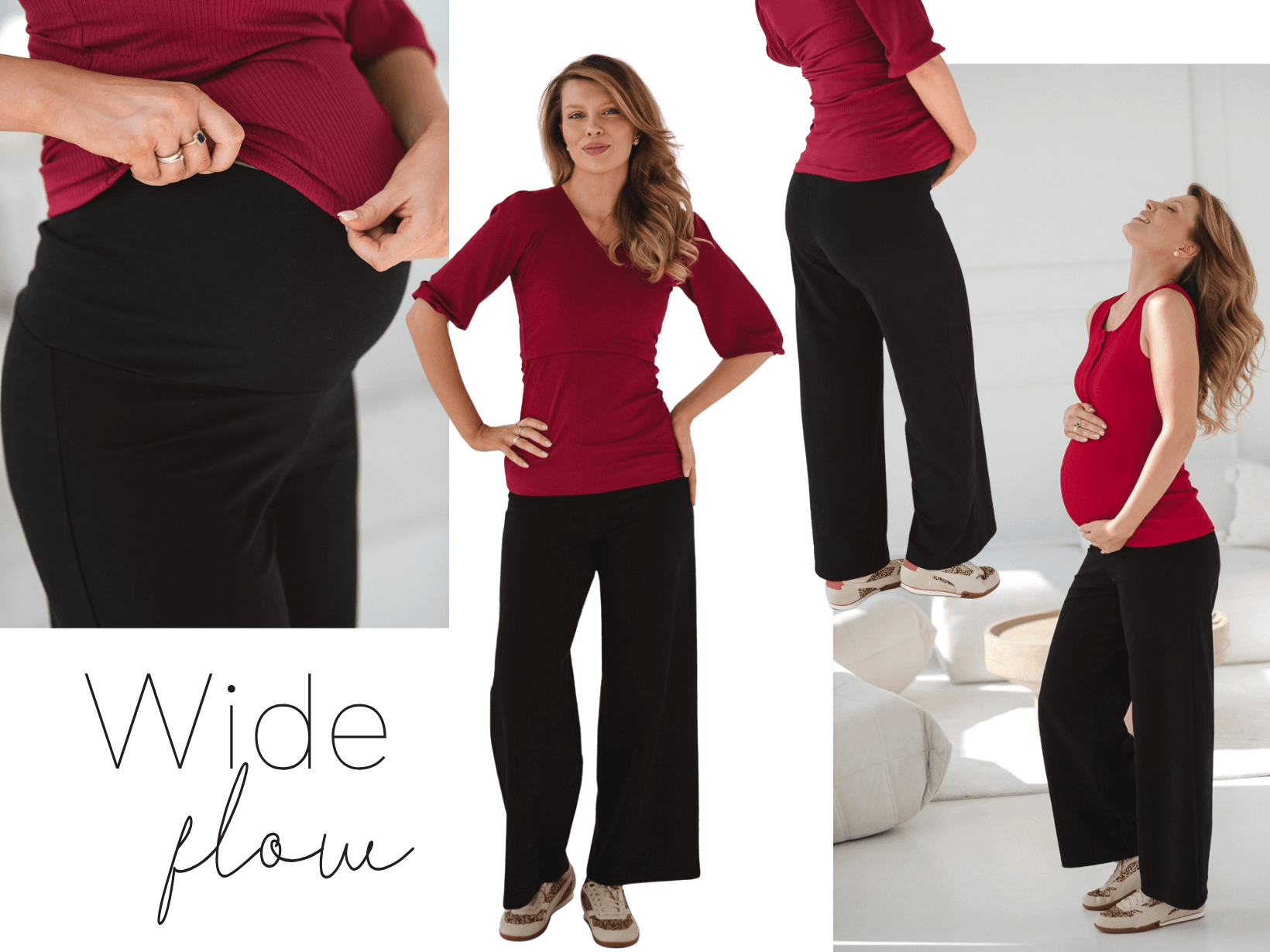 Spodnie ciążowe Wide Flow milk & love – dostępne kolory