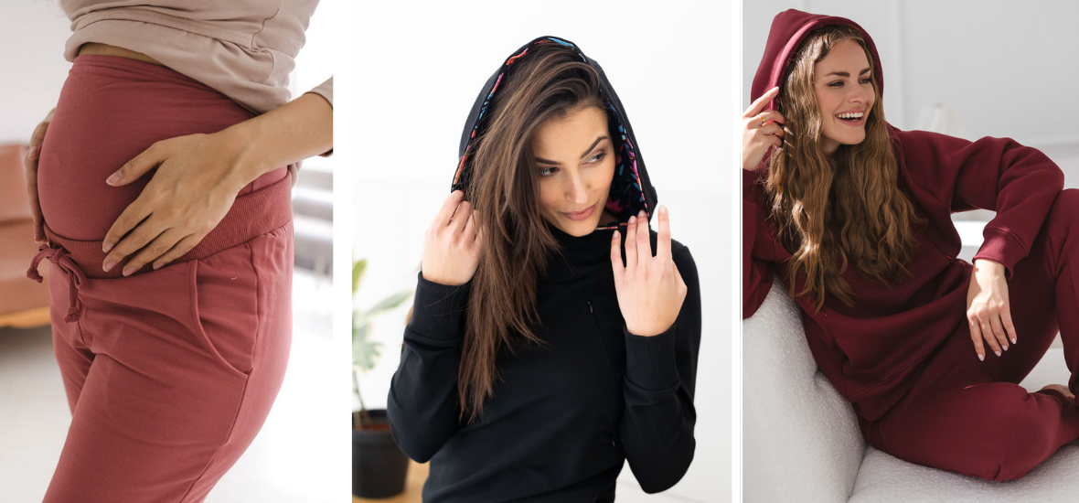 Zestawy dresowe ciążowe i do karmienia na jesień: 5 stylizacji | milk & love